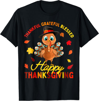 Thankful Grateful Blessed Thanksgiving Turkey