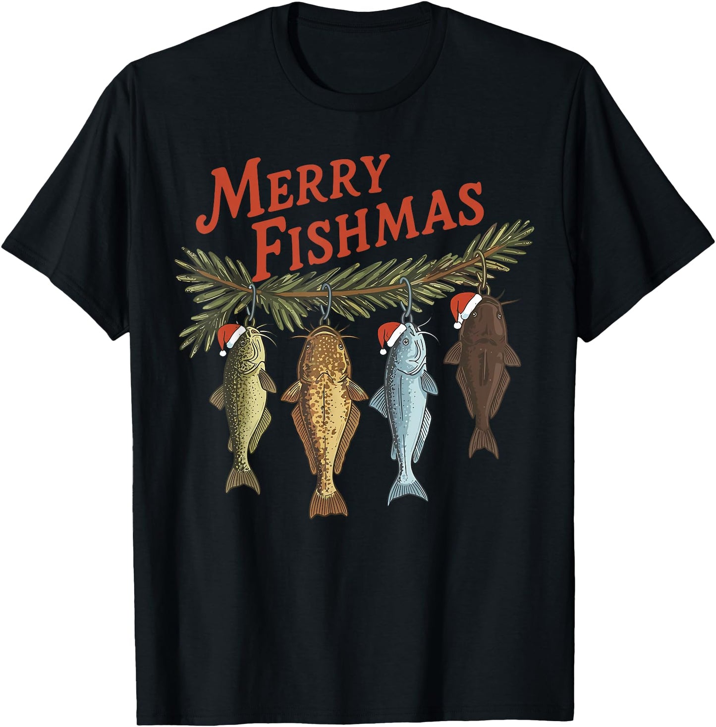 Merry Fishmas Santa Fishing Funny Fisherman Christmas