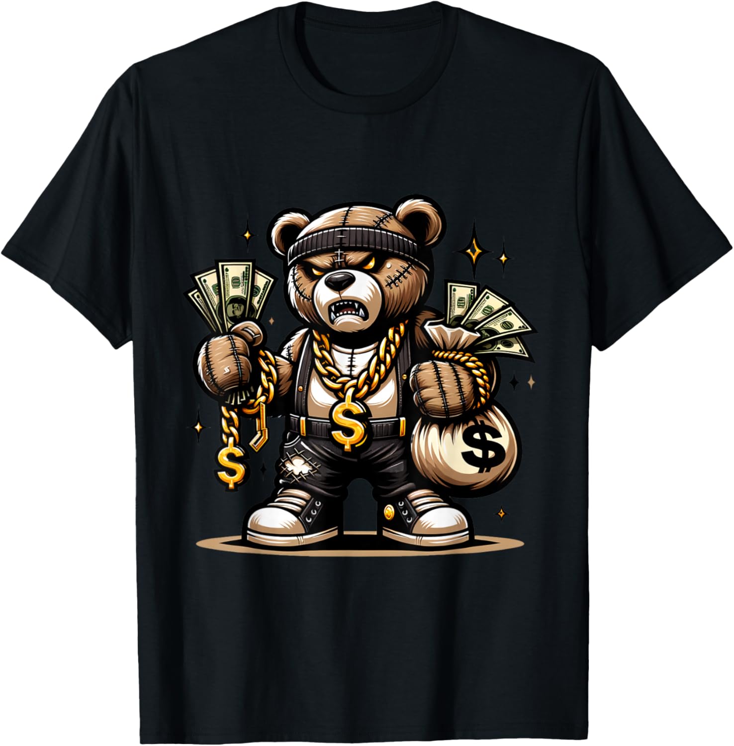 Teddy Bear Money Swag Hip Hop Rapper Graphic Drip Dopeskill