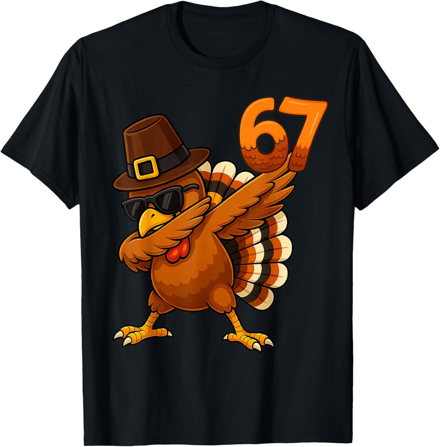 Six Seven 67 Thanksgiving Meme Funny Thankful Turkey Dabbing
