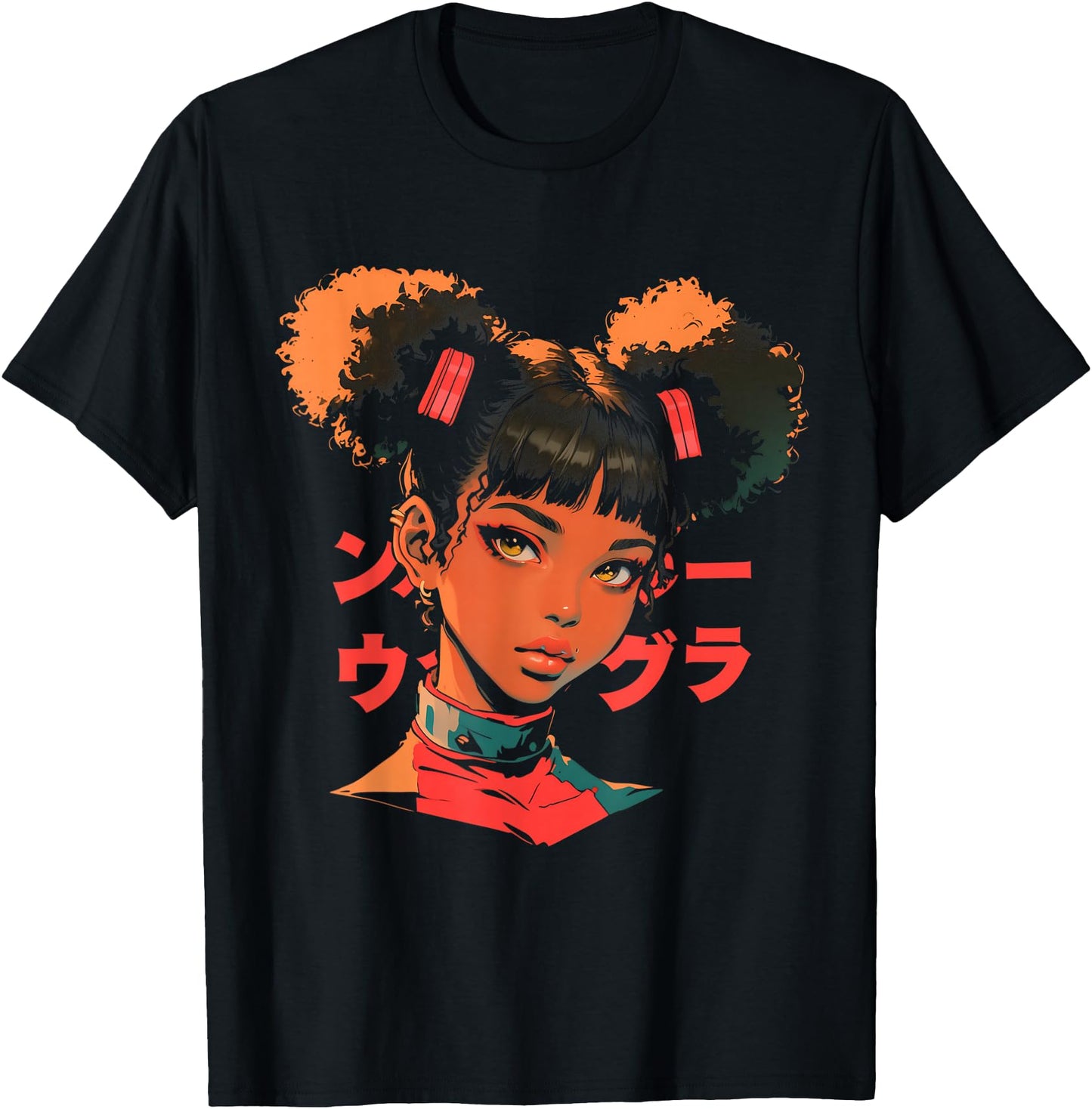 Harajuku Cyberpunk Black Girl Anime Manga Waifu Japanese