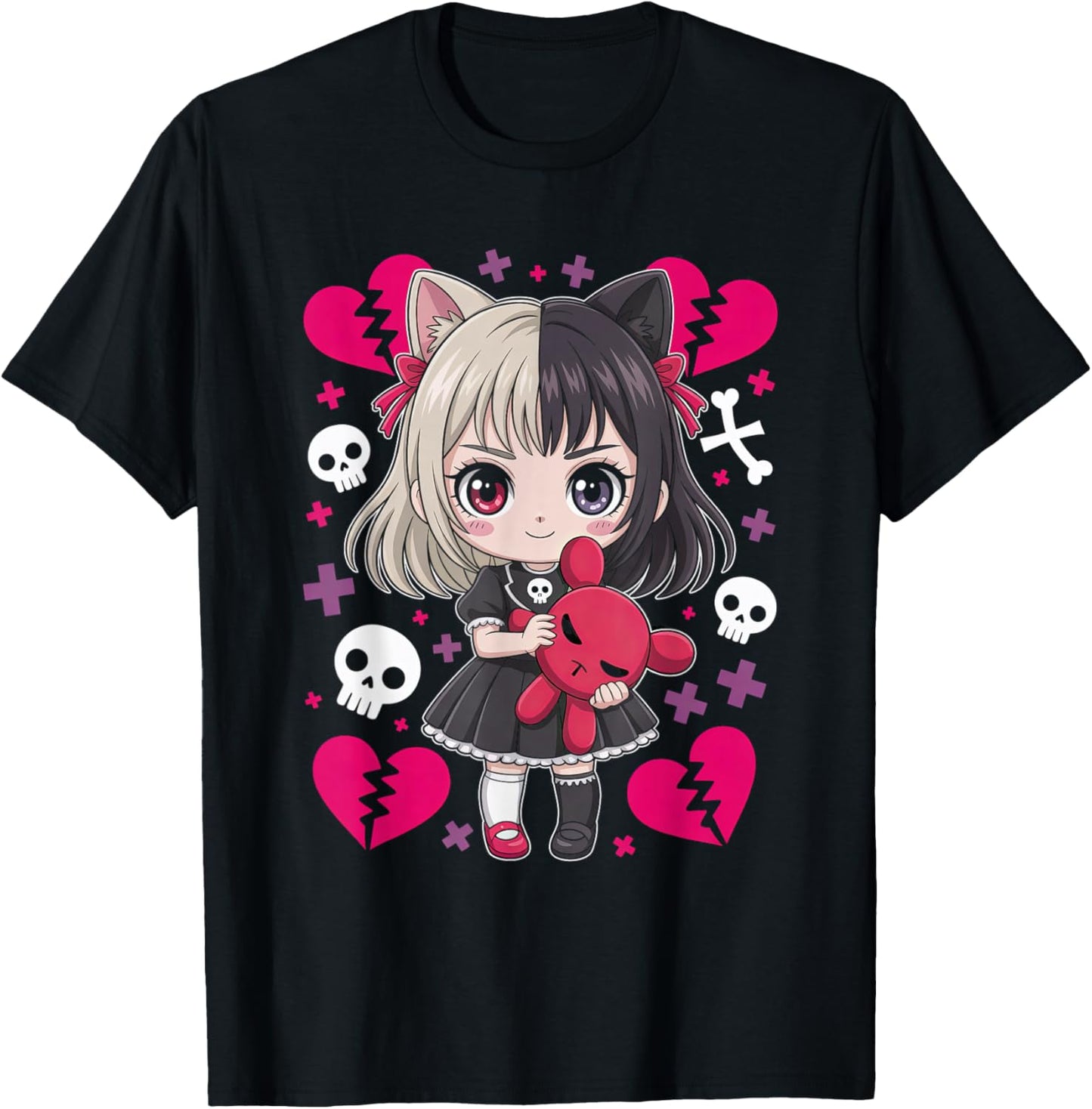 Goth Emo Girl with Teddybear Gothic Chibi Anime Girlie