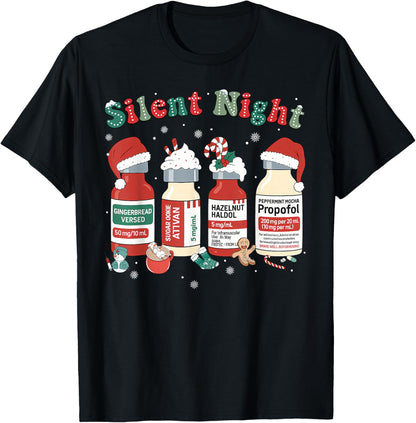 Funny Santa Propofol Silent Night ICU Nurses Merry Christmas
