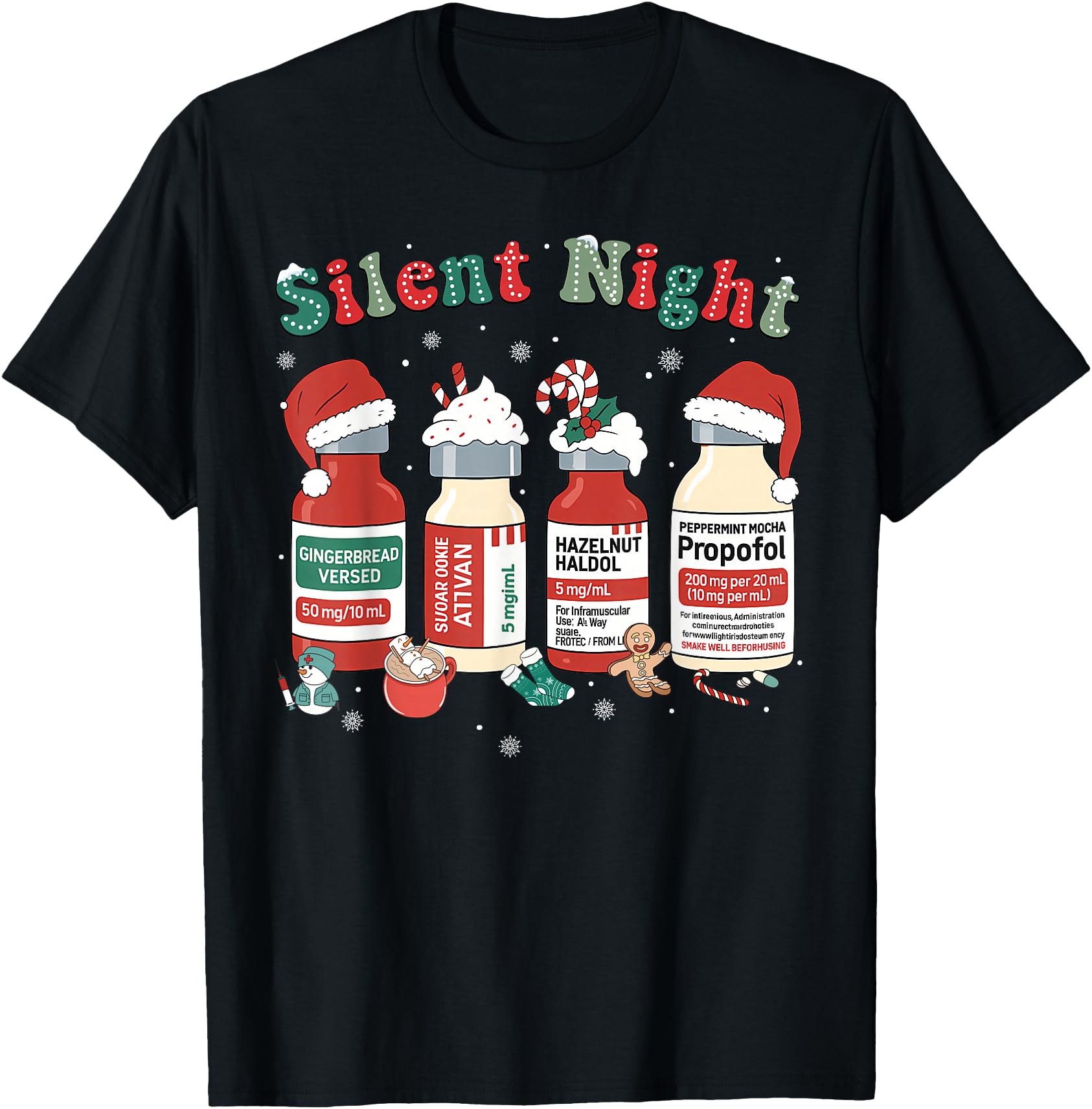 Funny Santa Propofol Silent Night ICU Nurses Merry Christmas