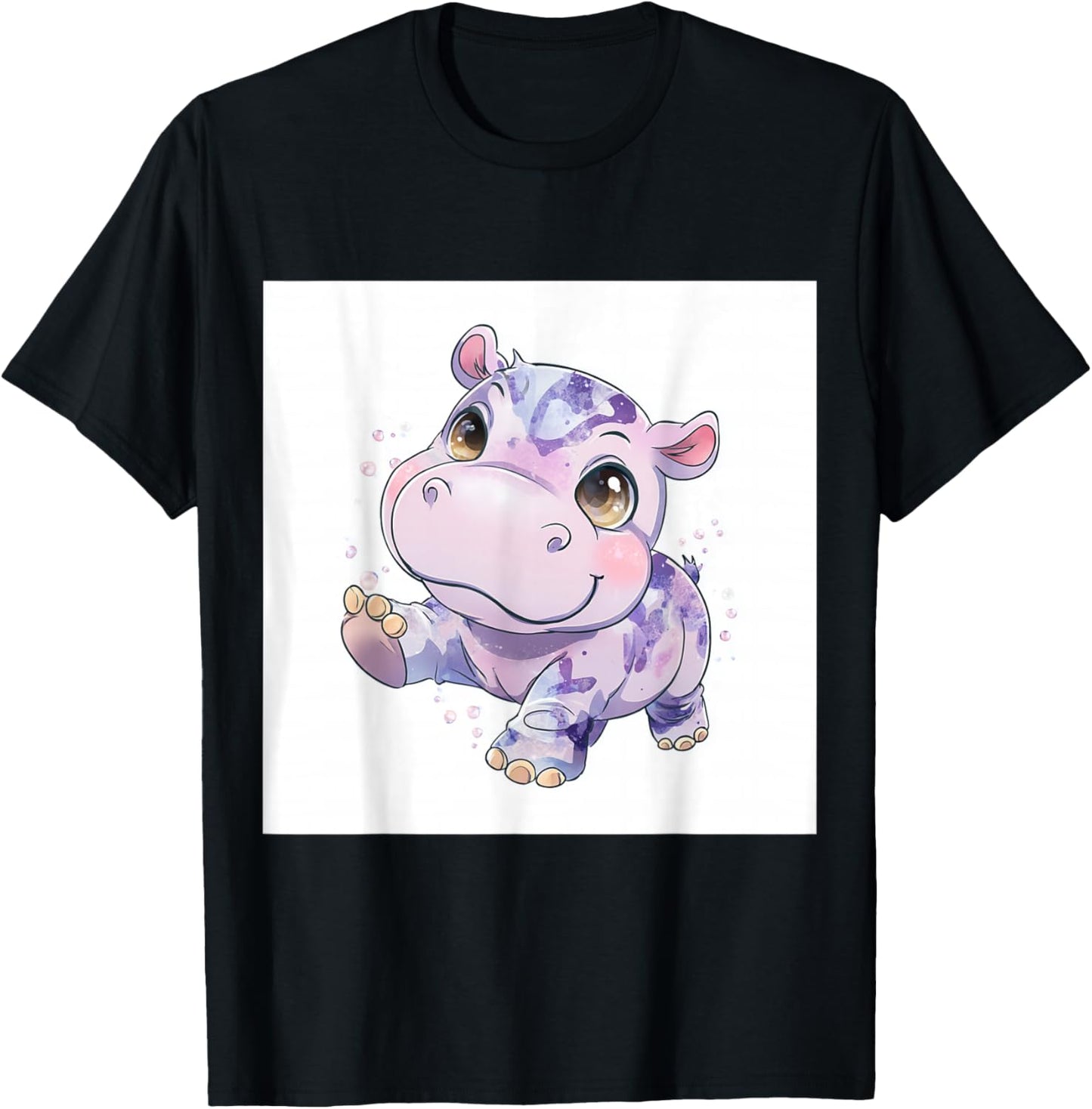 Cute Cartoon Hippo Chibi Style Cute Baby Hippo