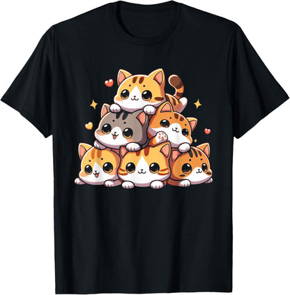 Pile Of Kitty Cats Pile Kawaii Neko Chibi Meowtain Anime