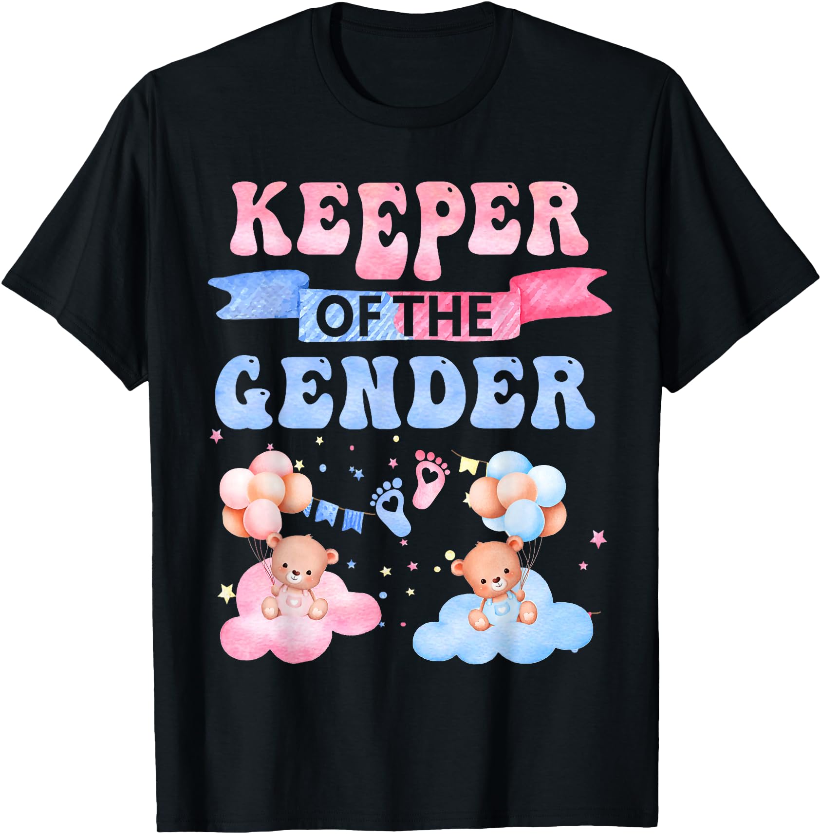Keeper of The Gender Reveal Baby Bear Balloons Pink Or Blue