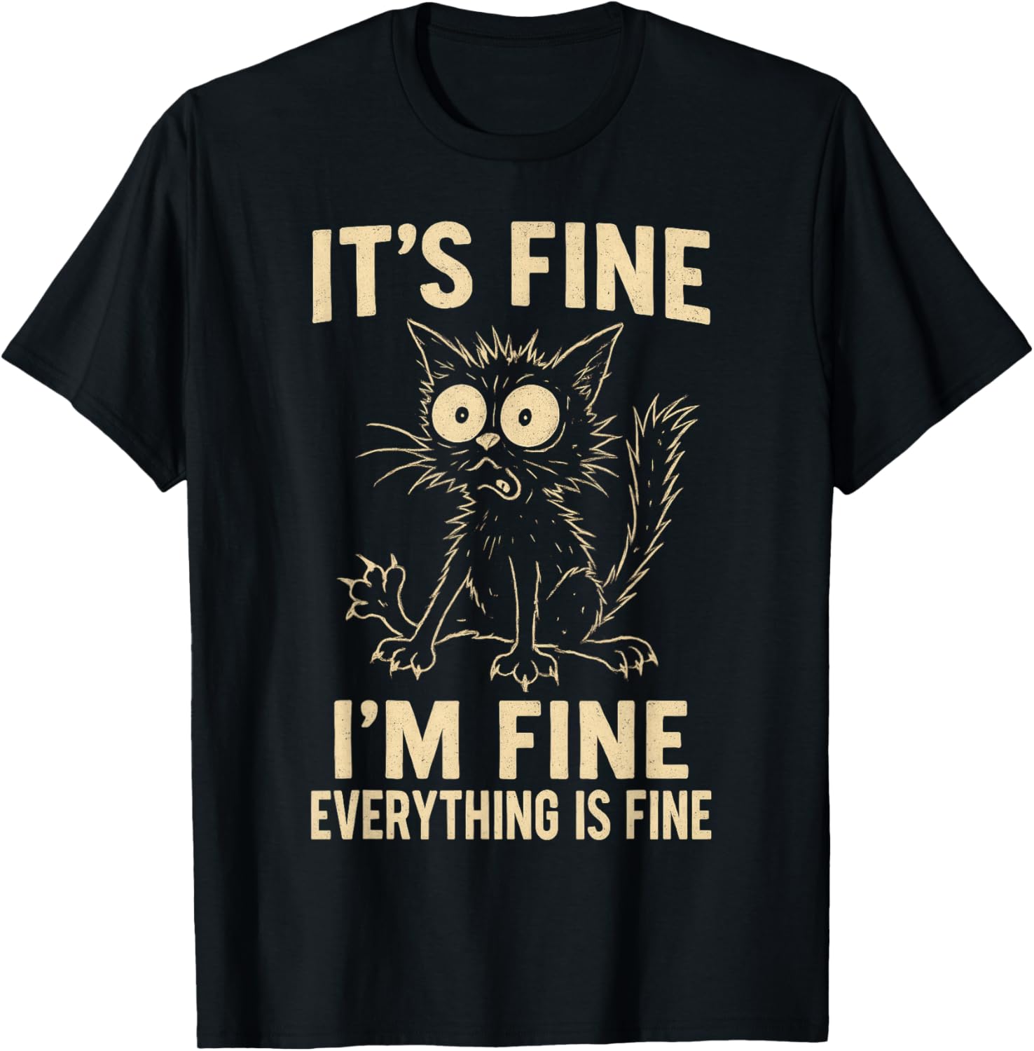 Funny Cat Graphic Tee Men Women Kids Weird Crazy Meme Cat