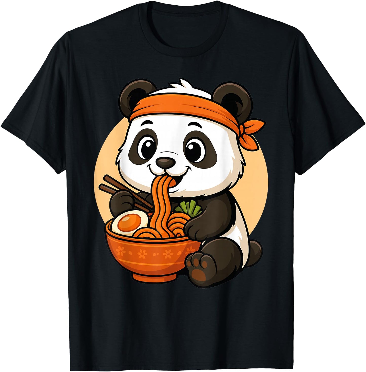 Kawaii Panda Eating Ramen Graphic Japanese Panda Graphic