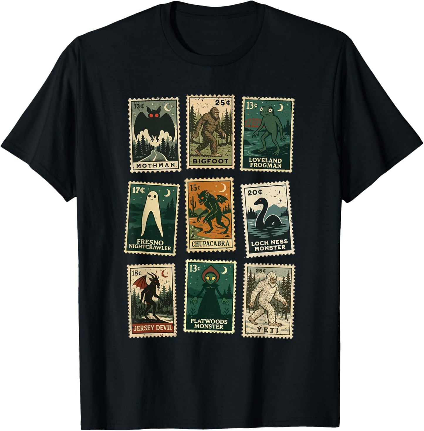 Cryptid Monster Stamps