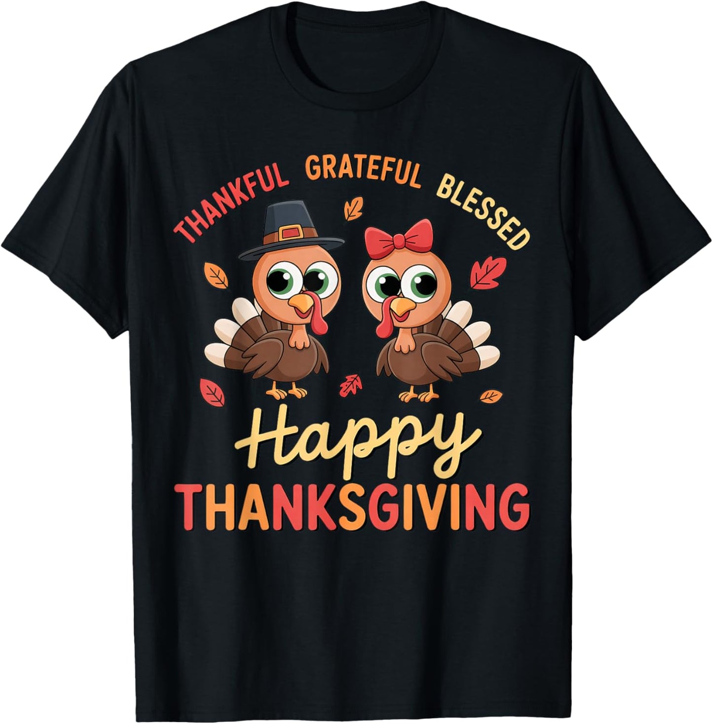Thankful Grateful Blessed Thanksgiving Turkey
