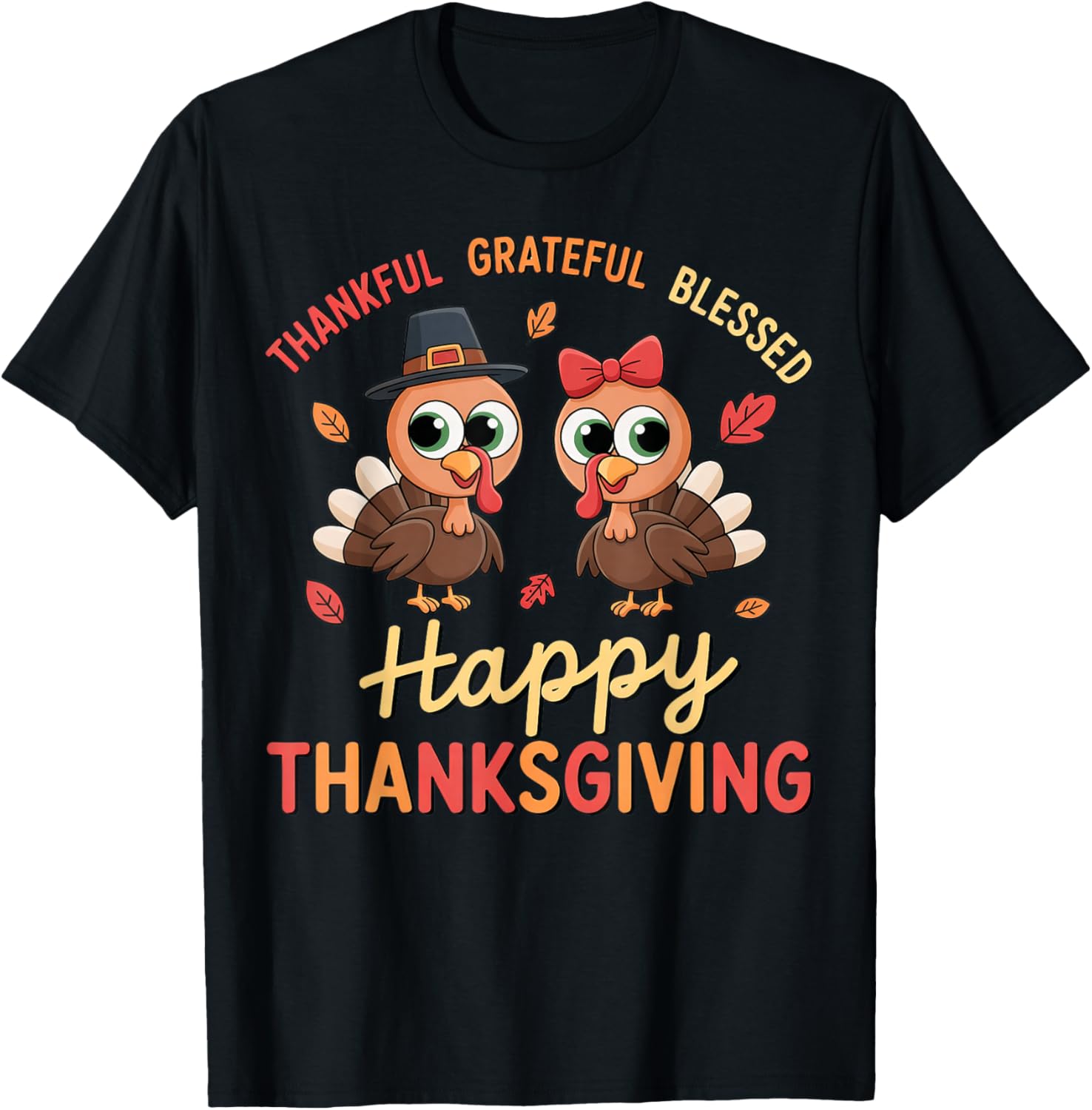 Thankful Grateful Blessed Thanksgiving Turkey