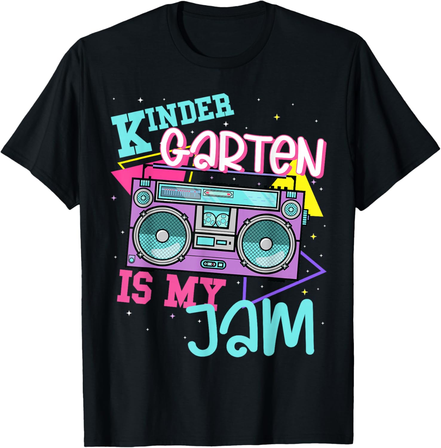 Kindergarten Is My Jam Cute Teacher Shirt 80's 90's Styl