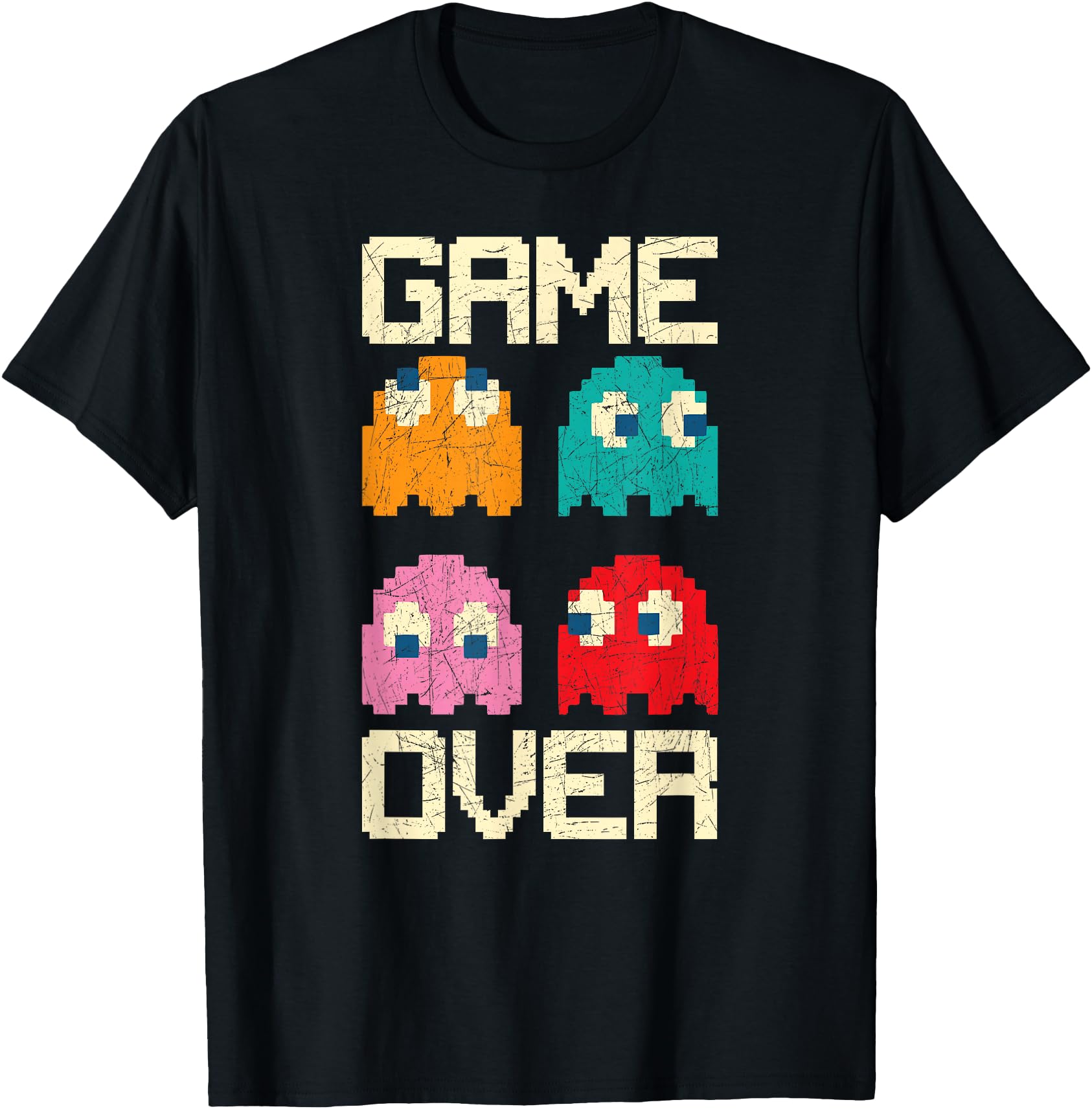 Vintage Game Over 80s Nostalgia Retro Arcade Ghost Old Gamer