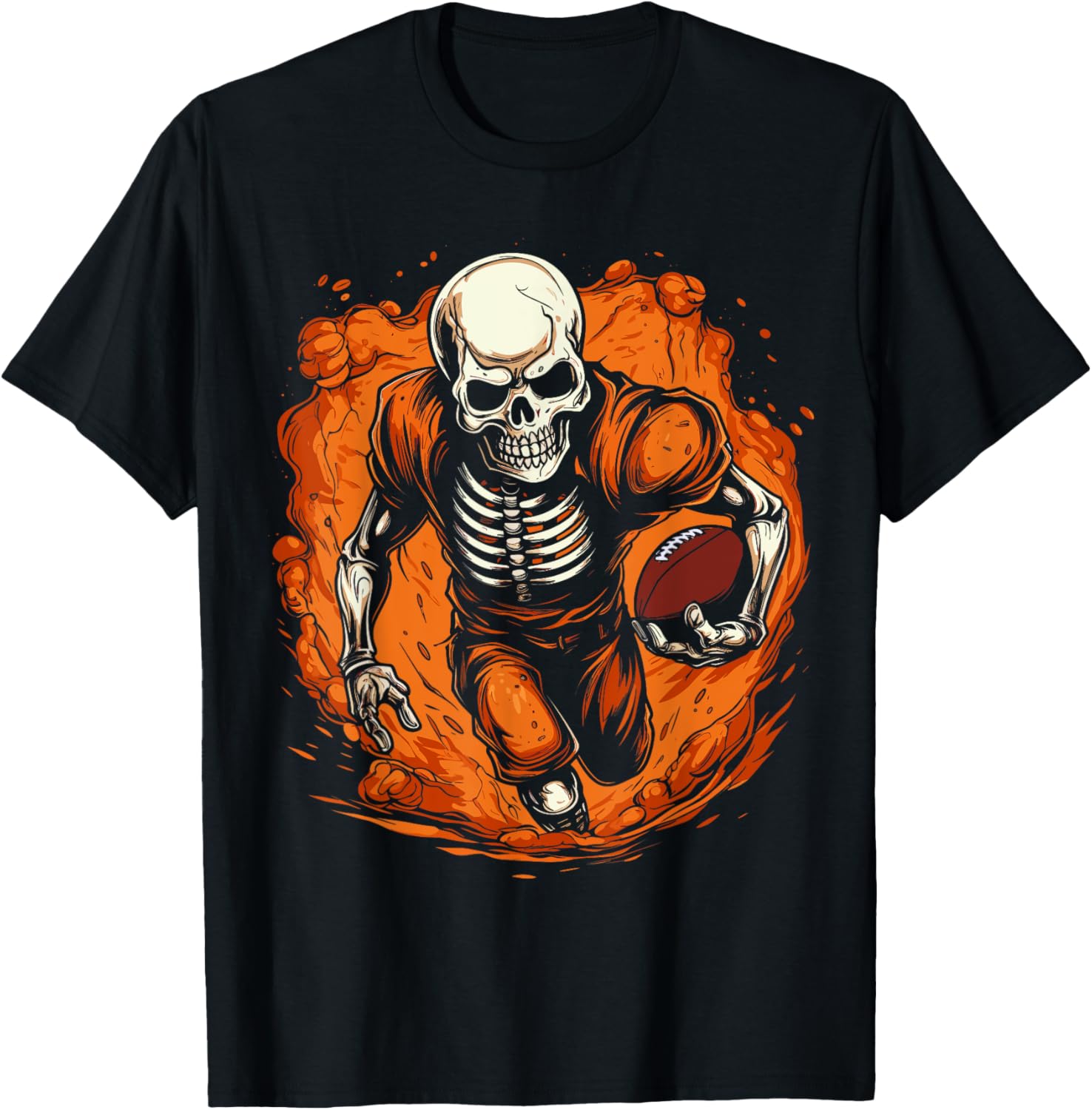 American Football Skeleton Football Player Halloween Spooky T-Shirt