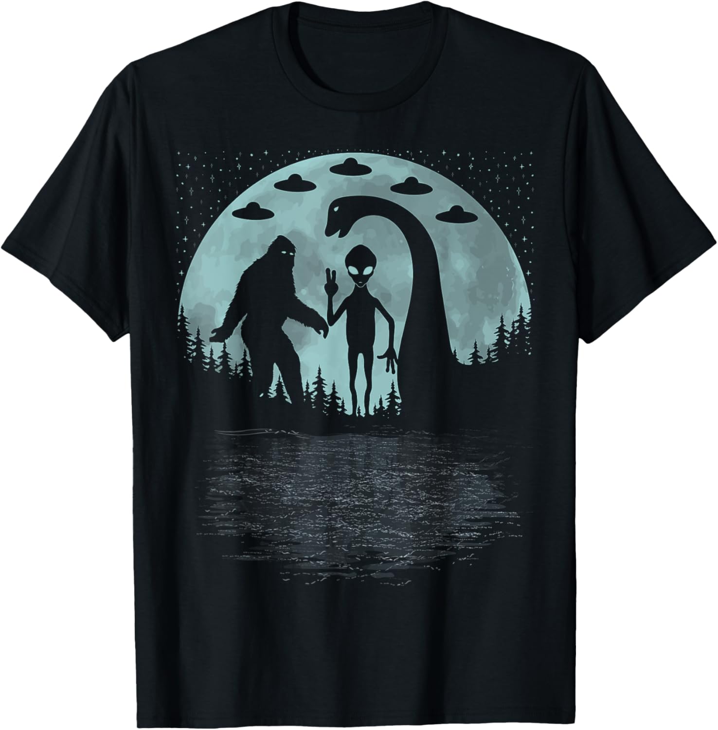 Bigfoot Loch Ness Monster Sasquatch Ufo Nessie And Aliens
