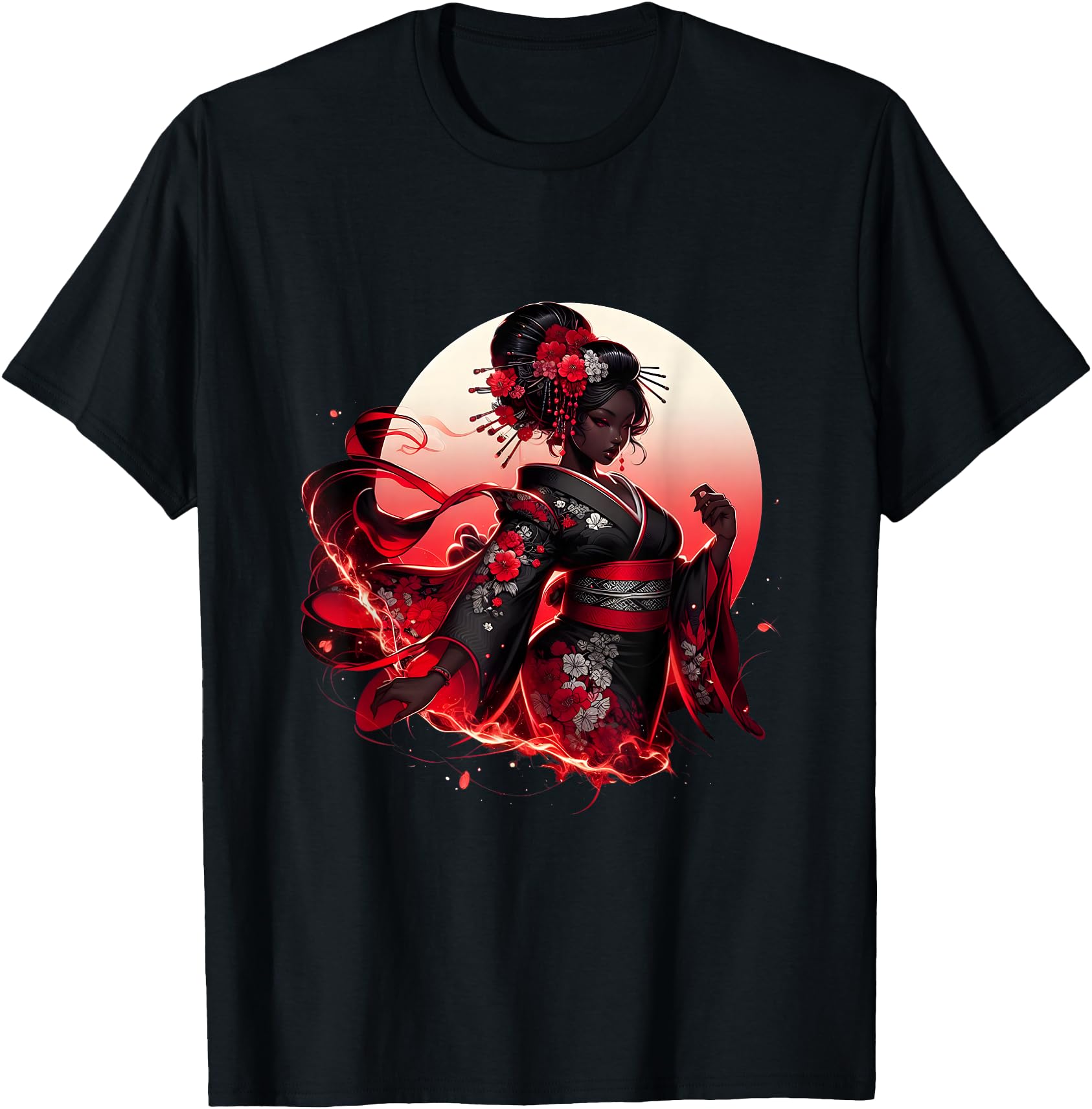 Black Woman Black Cat Women Japanese Anime Samurai Girl