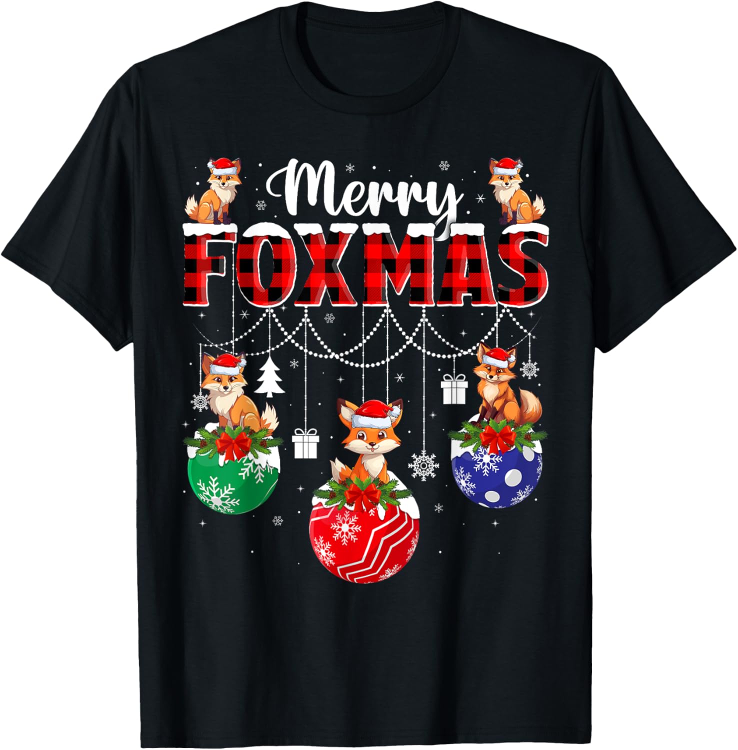 Merry Foxmas Xmas Decoration Lights Santa Fox Christmas