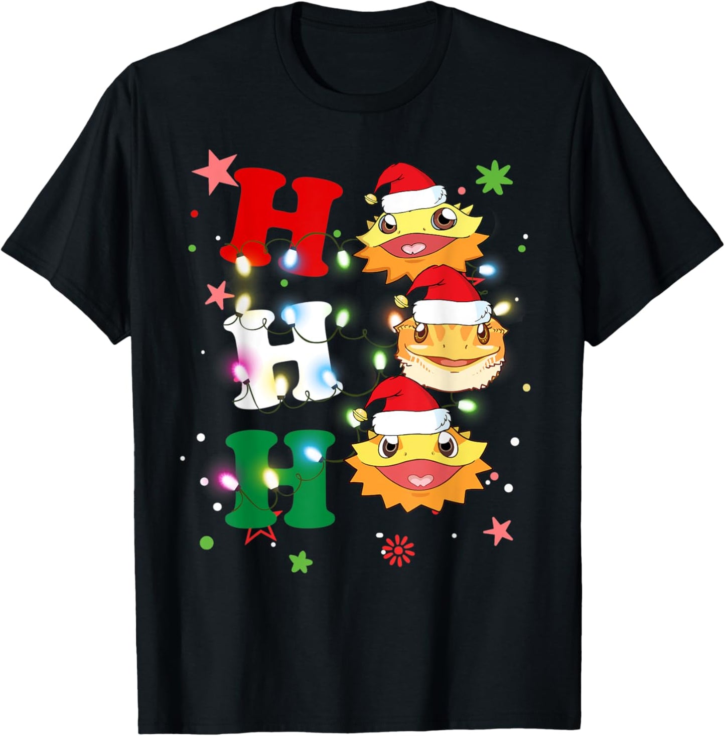 Ho Ho Ho Cute Bearded Dragon Santa Christmas Pajamas Xmas