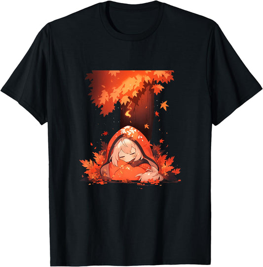 Chibi Girls Autumn Leaves Anime Kawaii Thanksgiving