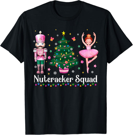 Christmas Nutcracker Squad Ballet Dance Women Kids Girls T-Shirt
