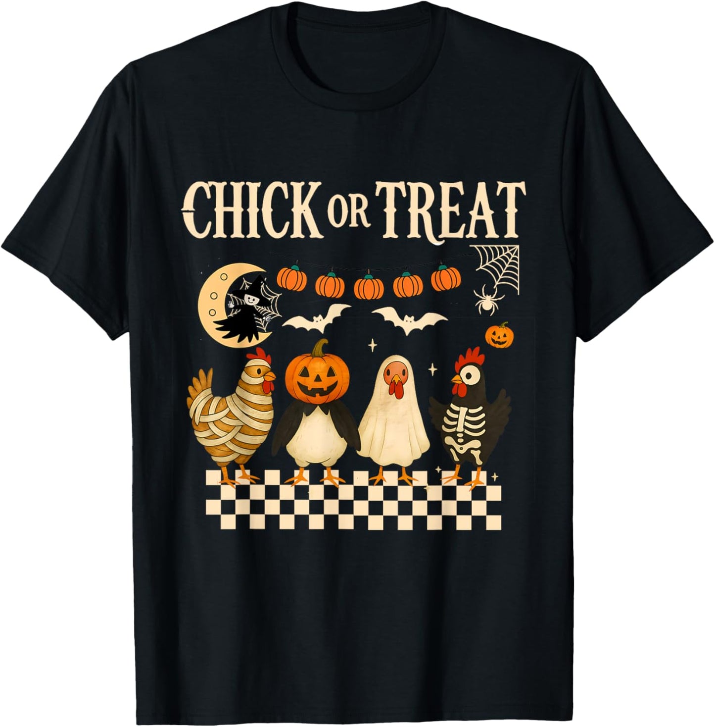 Chick Or Treat Halloween Chicken Skeleton Spooky Season T-Shirt