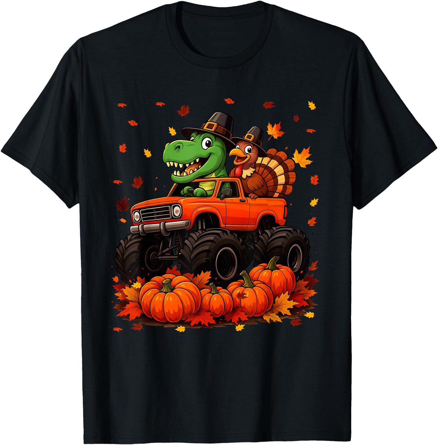 Funny Trex Turkey Monster Truck Thanksgiving Boy Kid