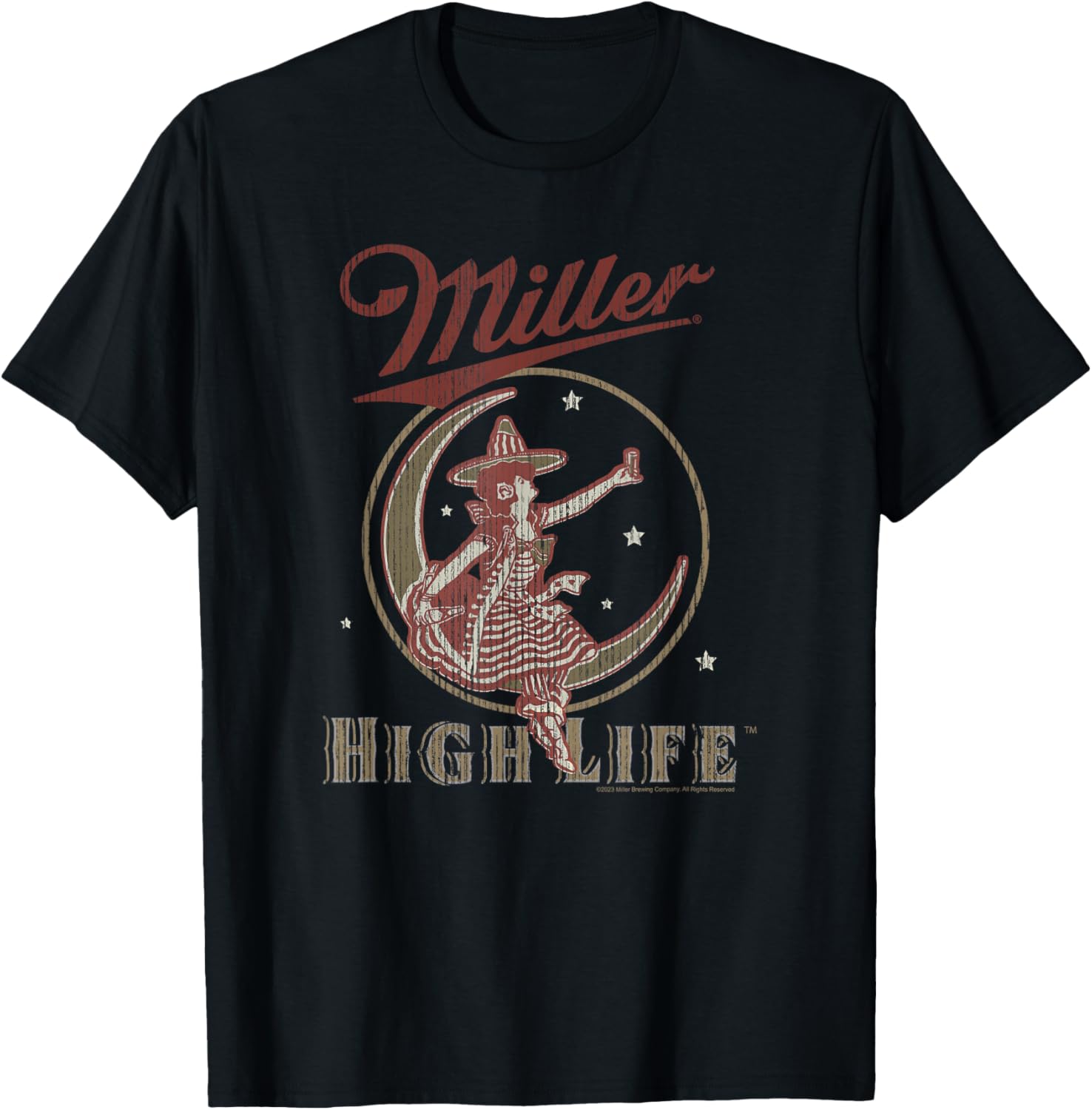 Coors Miller High Life Vintage Moon Logo T-Shirt Small