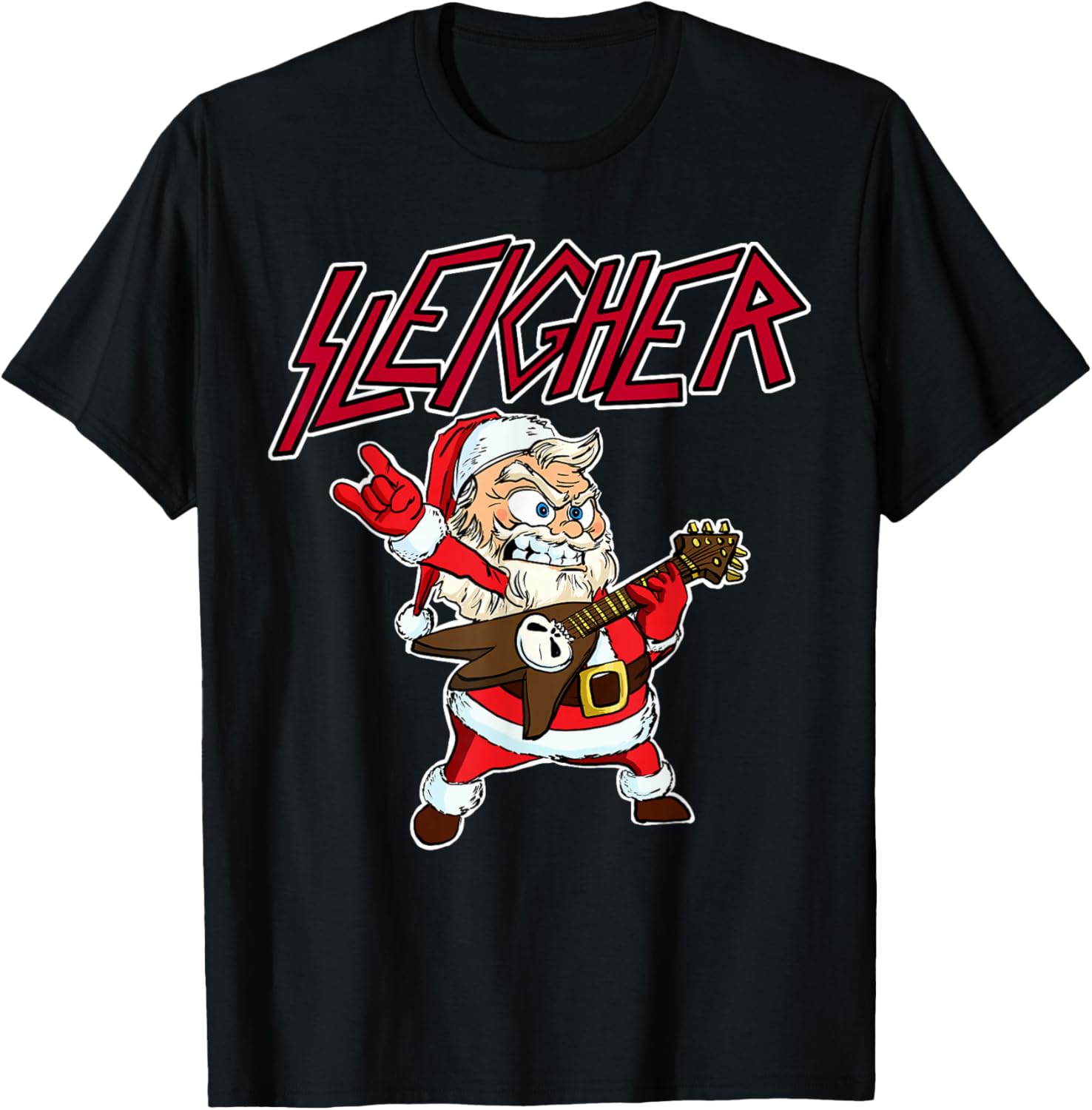 Sleigher Santa Claus Metal Christmas funny Hail Santa