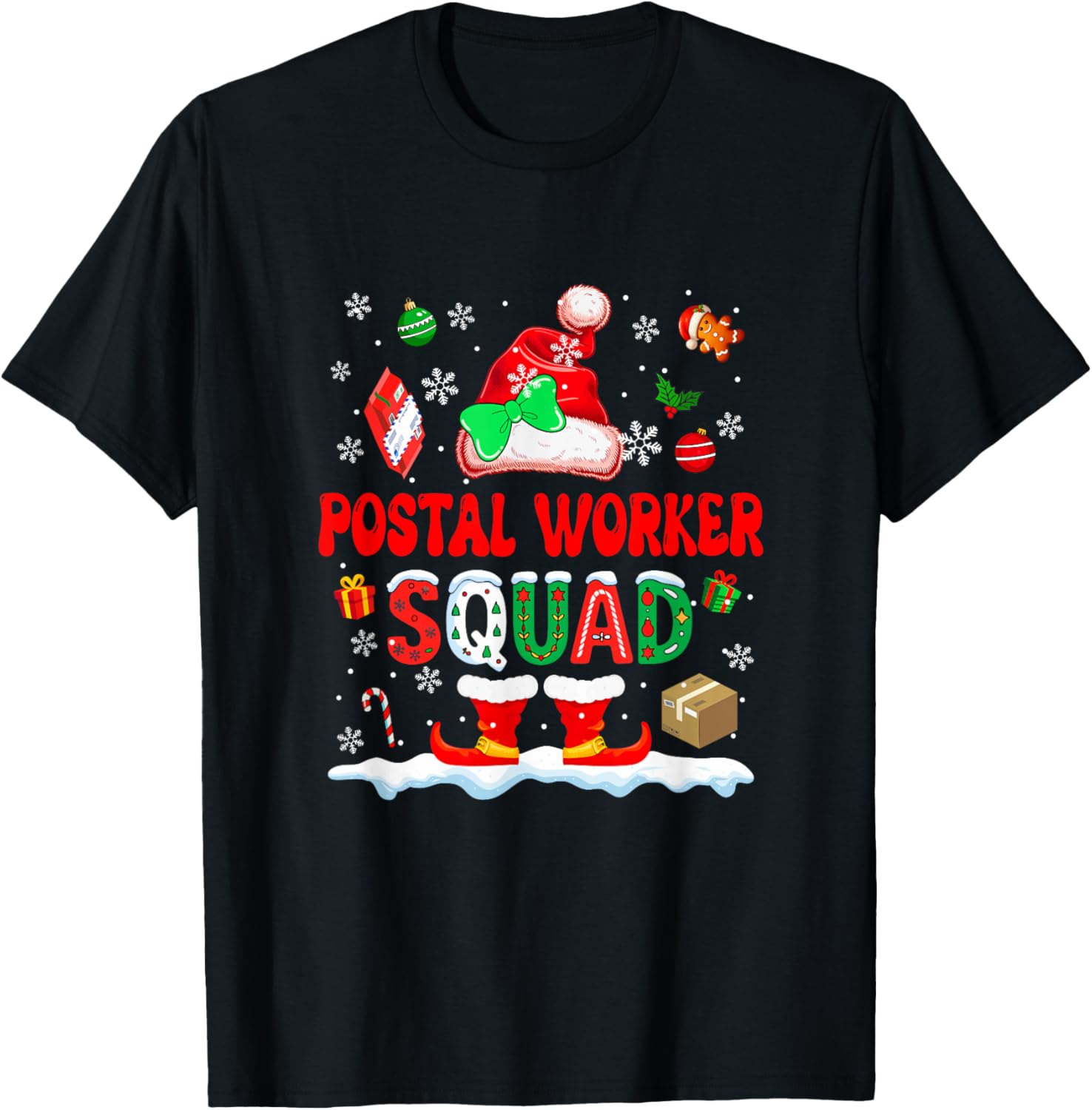 Postal Worker Squad Women Job Christmas Santa Bow Tie