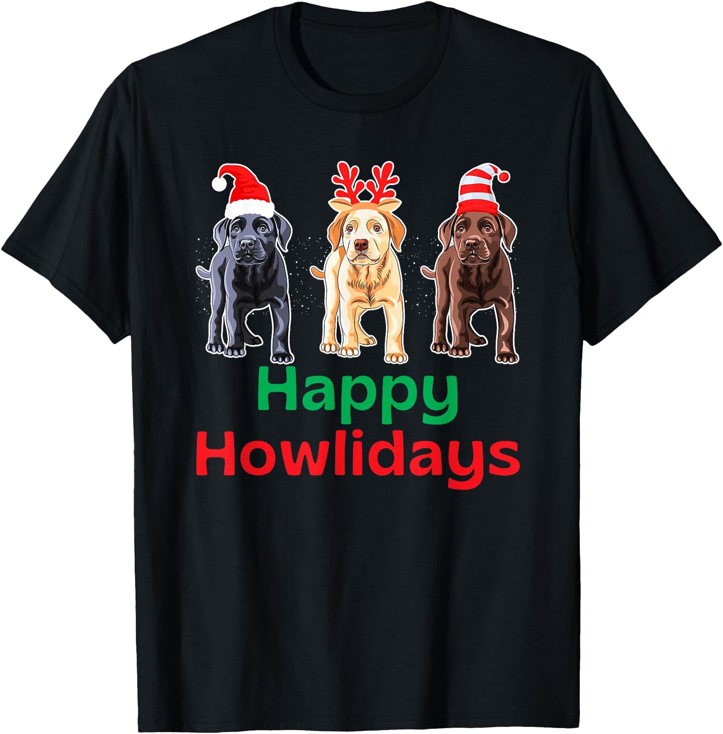 Black Yellow Chocolate Lab Christmas Labrador Howlidays