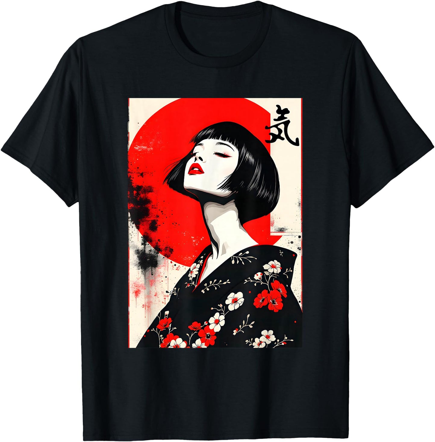 Japanese Geisha Girl Shirt Women Ukiyo-e Vintage Anime Art