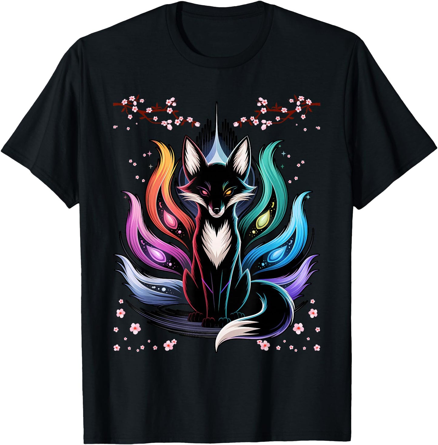 Japanese Fox Kitsune Seven Elements Cherry Flower Blossom