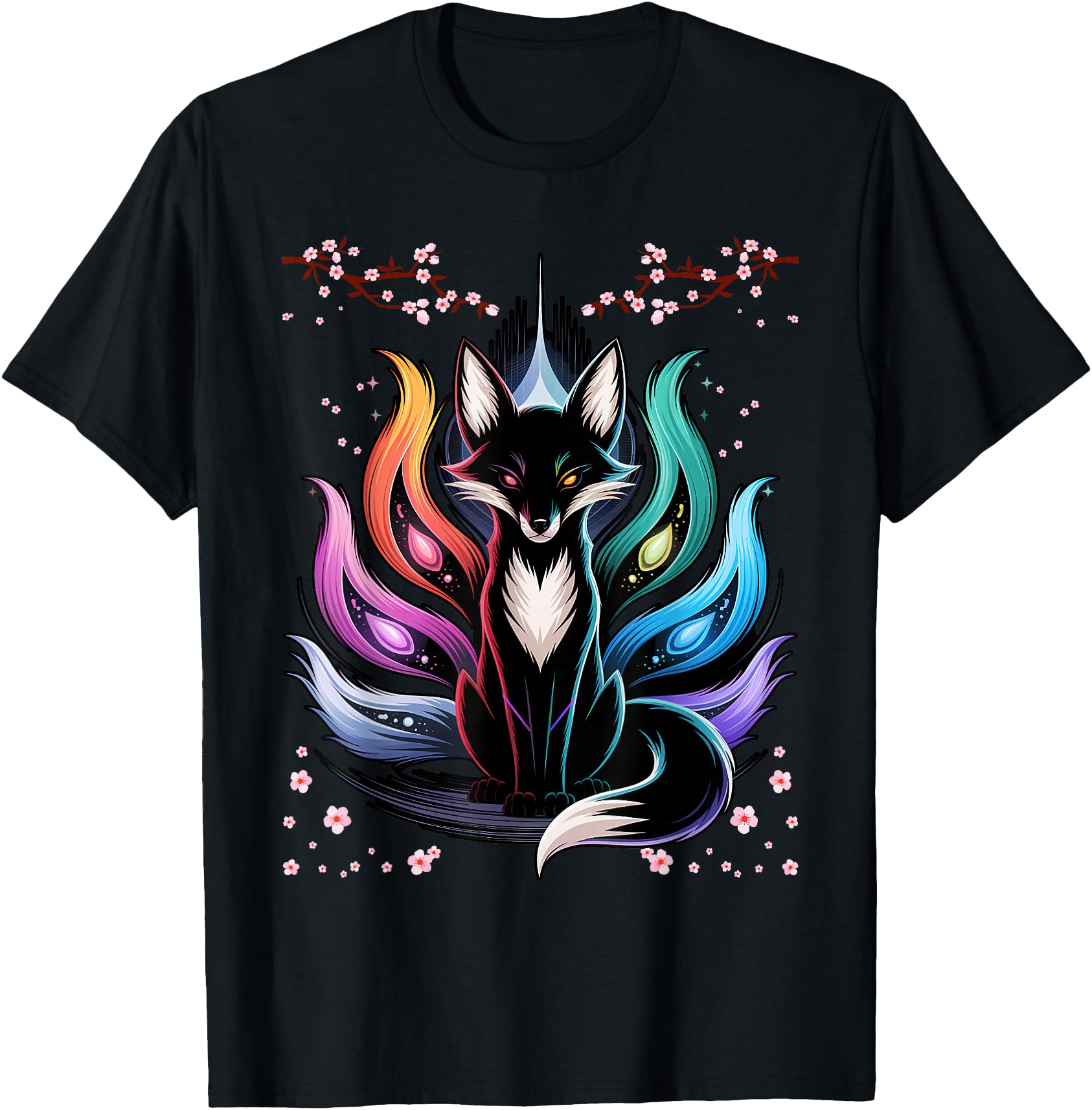 Japanese Fox Kitsune Seven Elements Cherry Flower Blossom