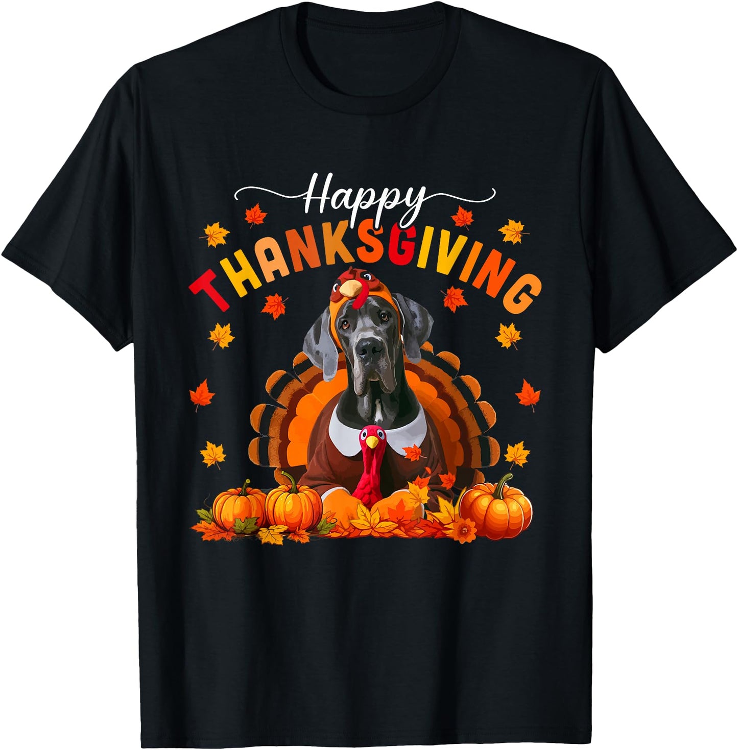 Happy Thanksgiving Great Dane Cosplay Fall Turkey Owner