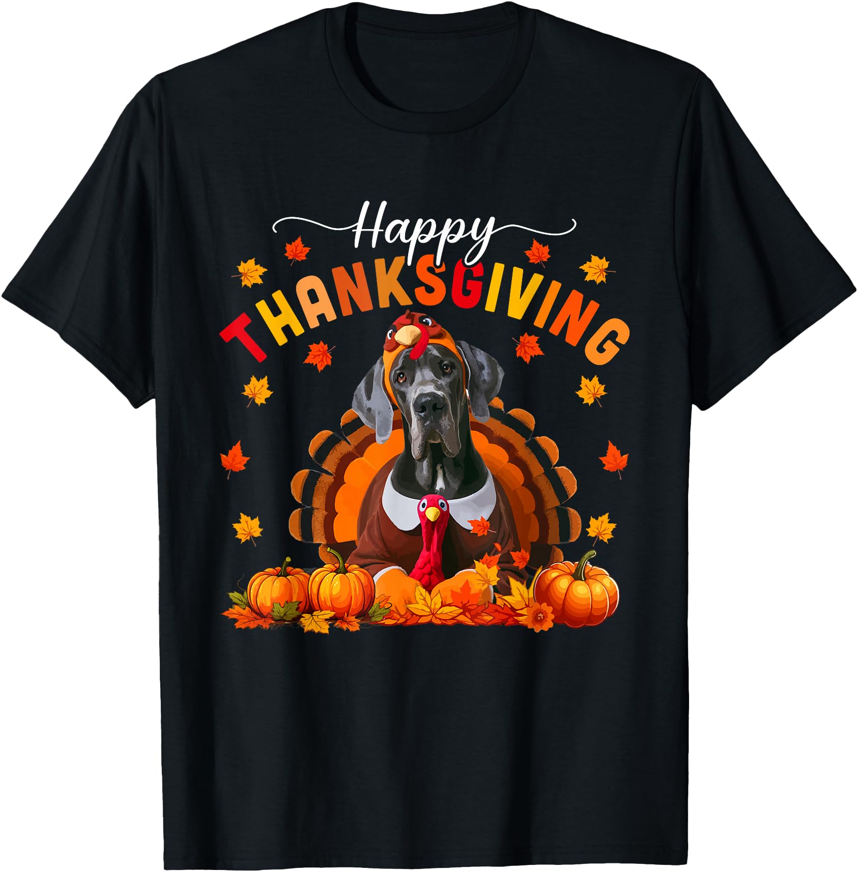 Happy Thanksgiving Great Dane Cosplay Fall Turkey Owner