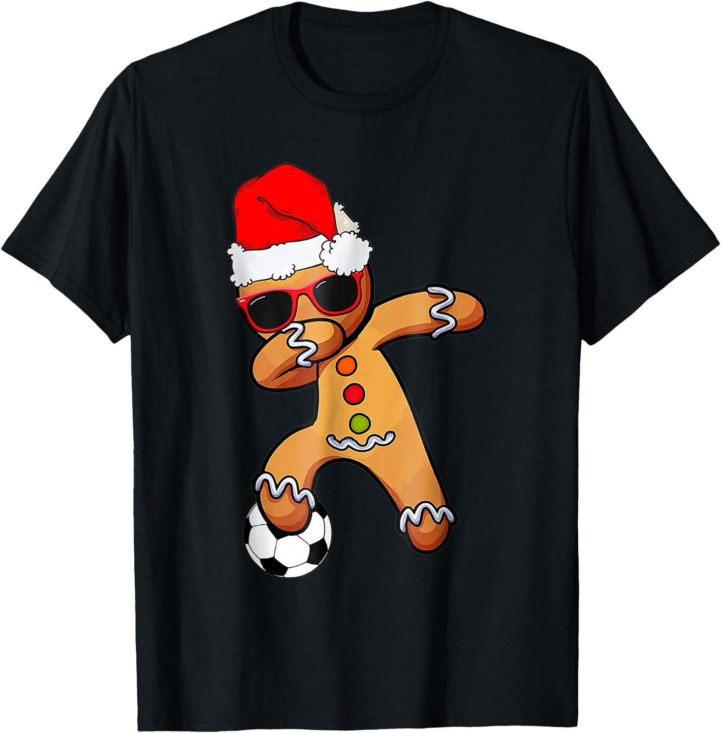 Christmas Dabbing Gingerbread Soccer Funny Xmas Men Boys