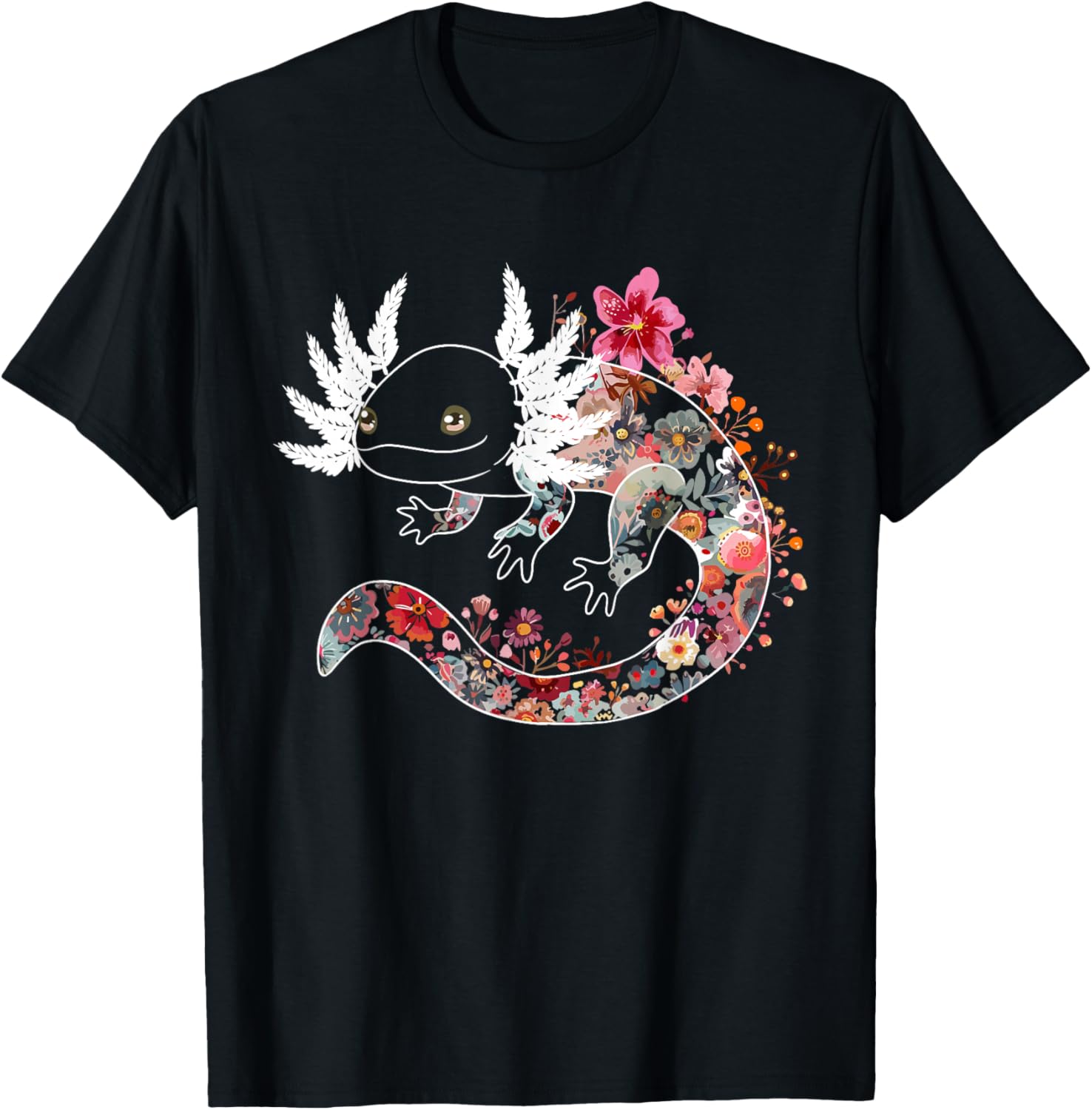 Axolotl Shirts For Girls Women Kawaii Anime Cute Floral