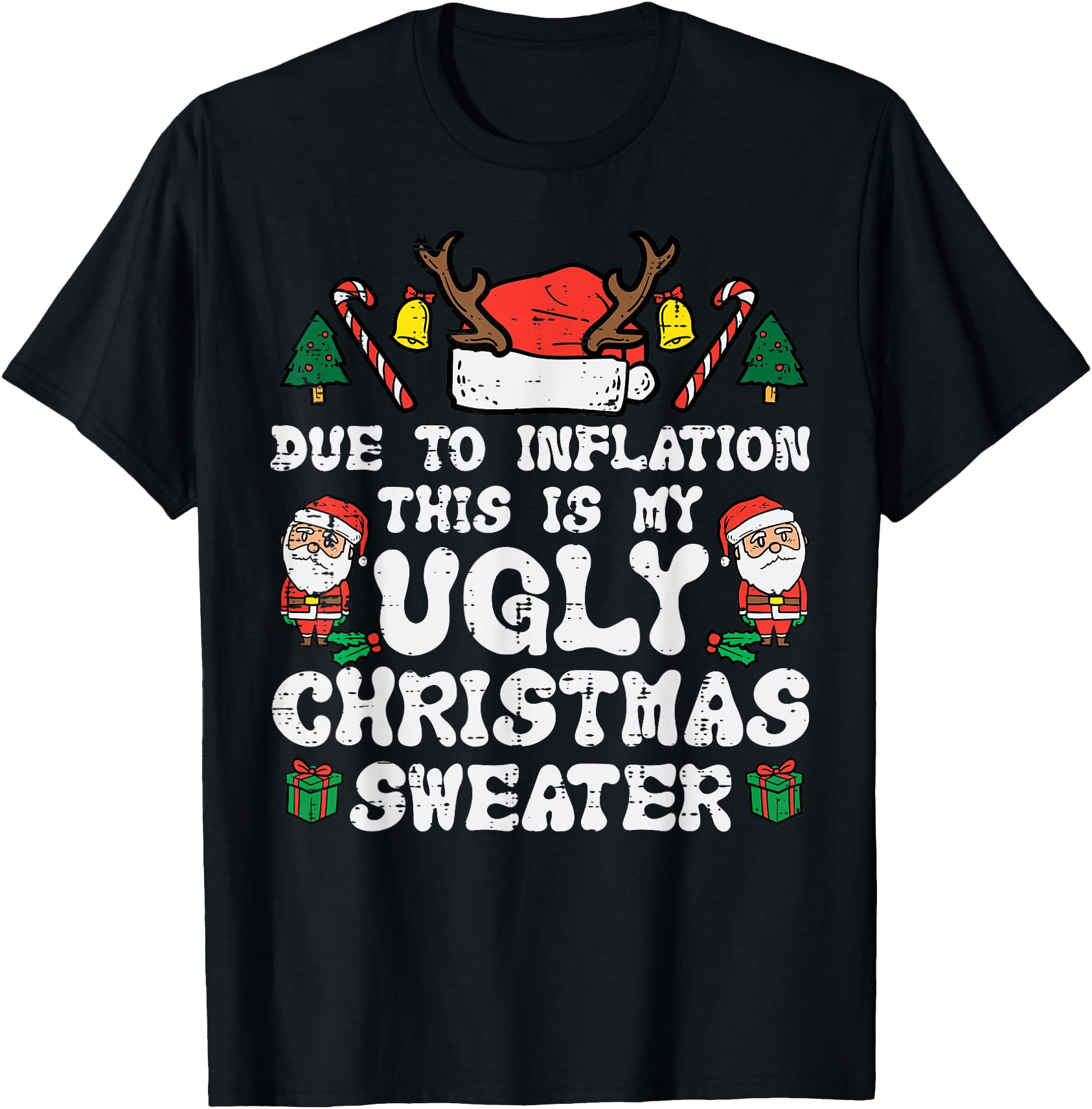 Due to Inflation Ugly Christmas Sweater Xmas Men Women