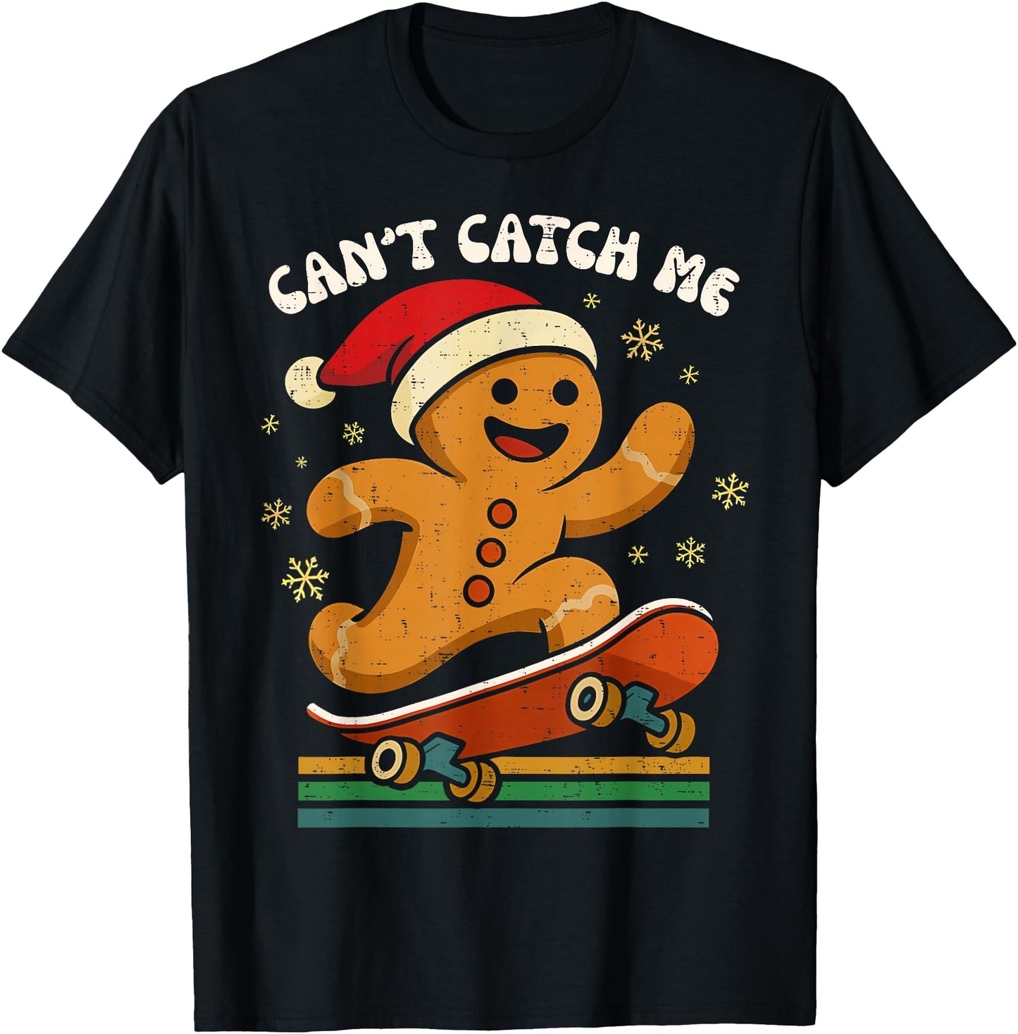 Can't Catch Me Retro Christmas Gingerbread Man Boys Pjs