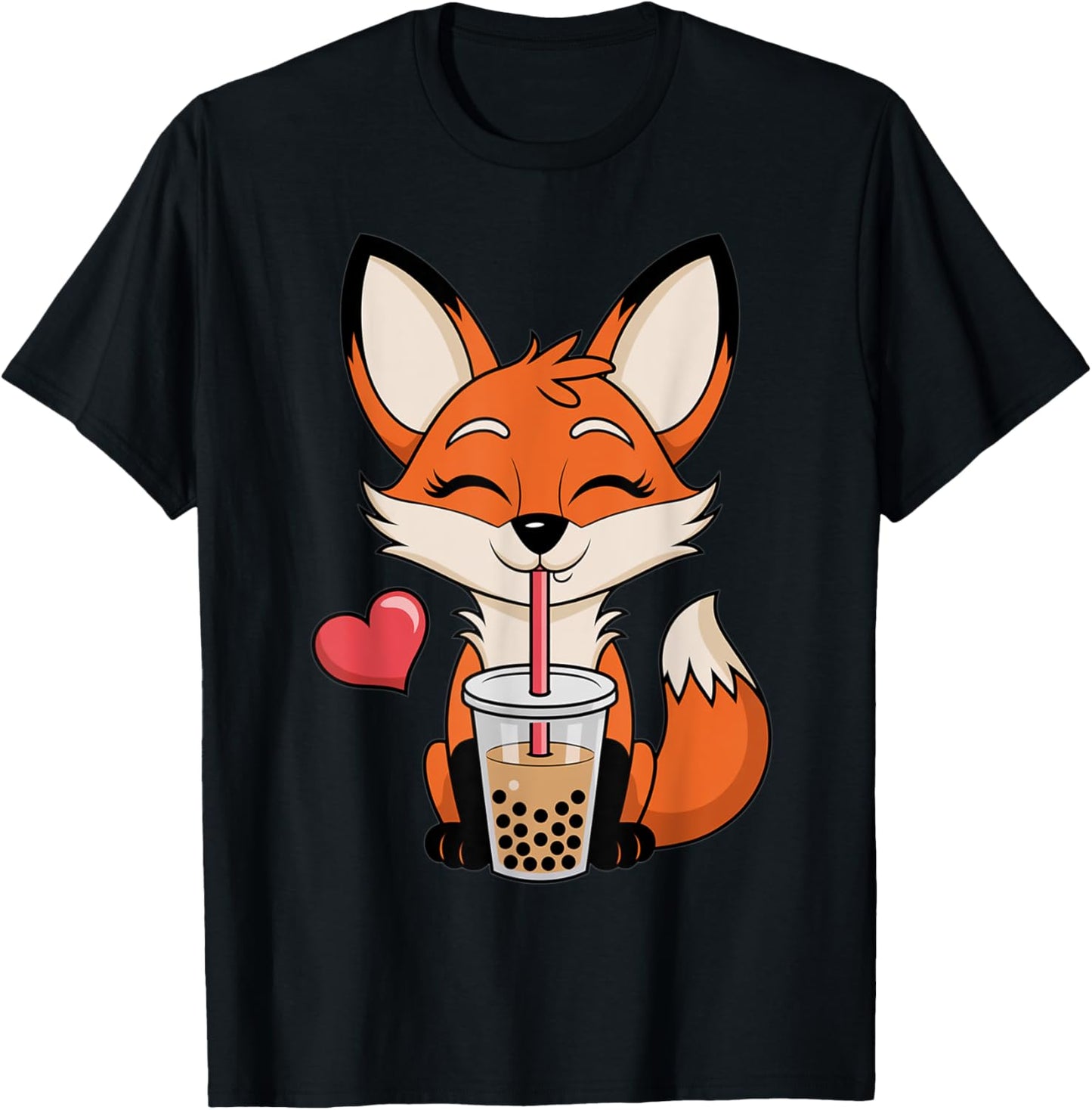 Kawaii Anime Fox Drinking Boba Bubble Tea Japanese Gift Girl