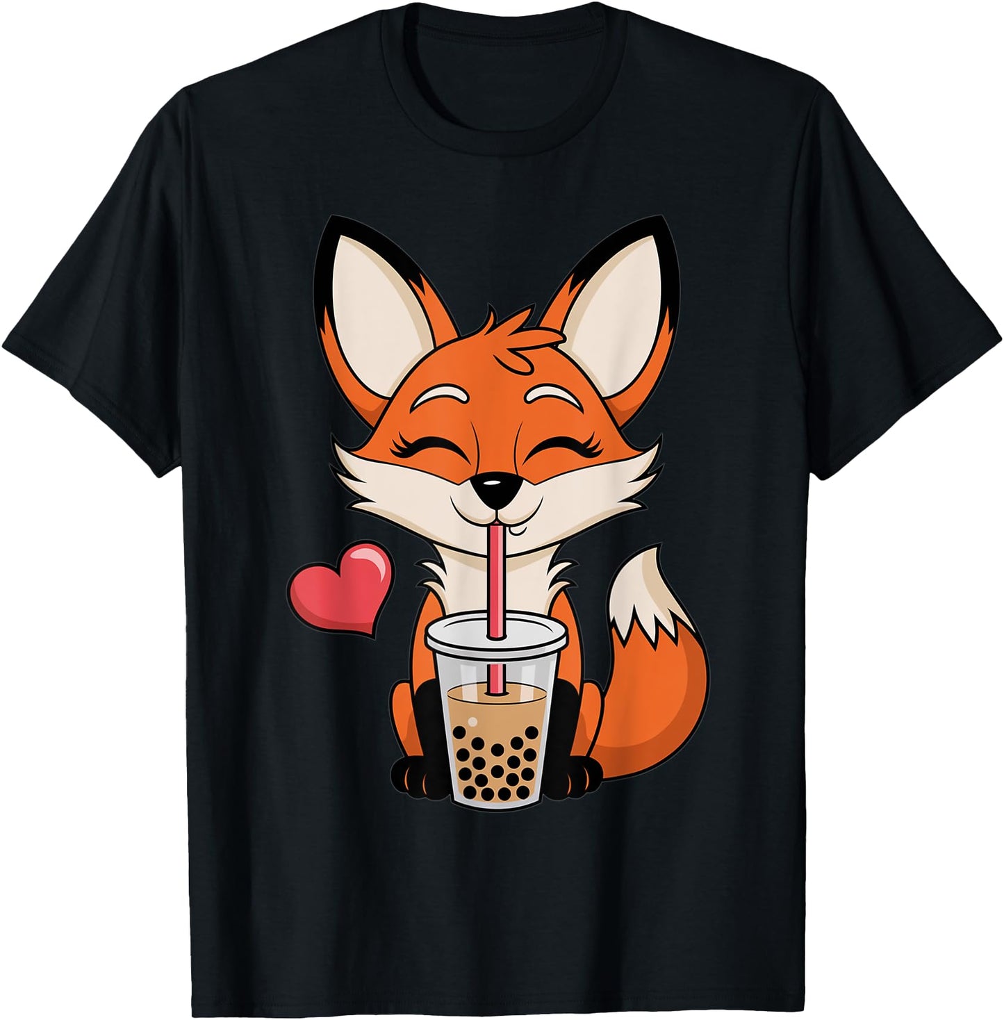 Kawaii Anime Fox Drinking Boba Bubble Tea Japanese Gift Girl