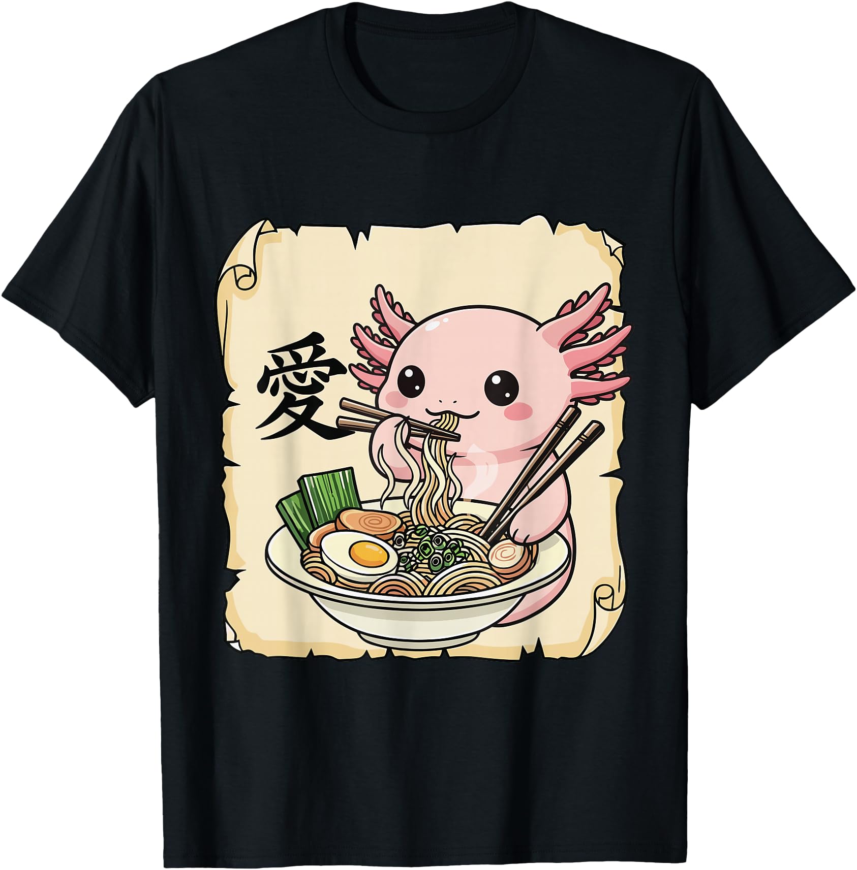Funny Axolotl Ramen Kawaii Anime Japanese Graphic Women Men