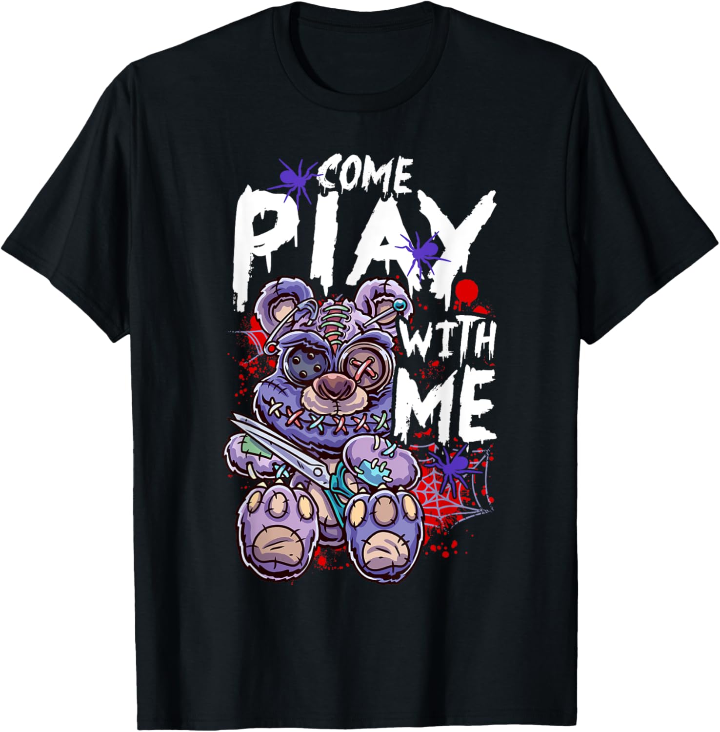 Scary Killer Teddy Bear Pastel Goth Style Creepy Kawaii
