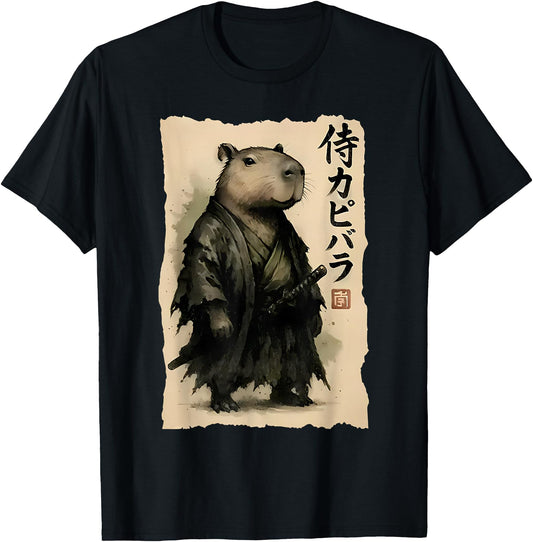 Capybara Samurai Japanese Warrior Graphic Anime Ukiyo-e Art