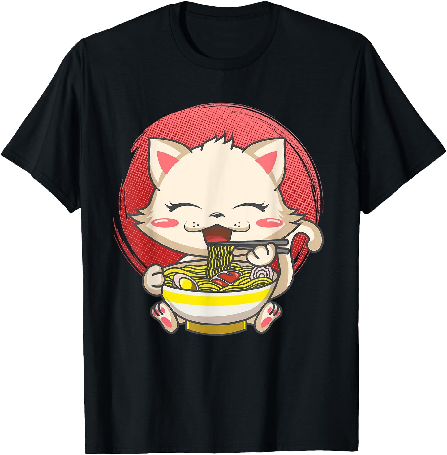 Kids Chibi Cat Cosplay Costume Eating Ramen Noodles Japanese