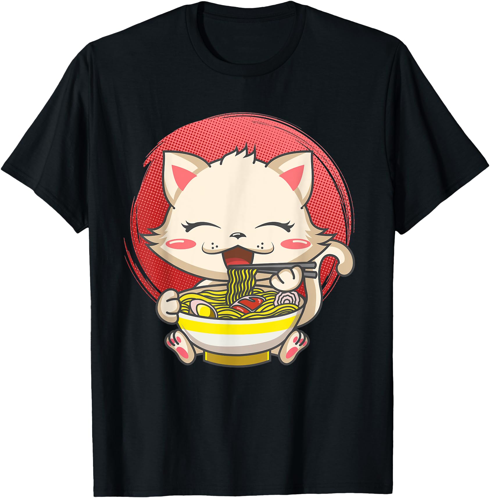 Kids Chibi Cat Cosplay Costume Eating Ramen Noodles Japanese