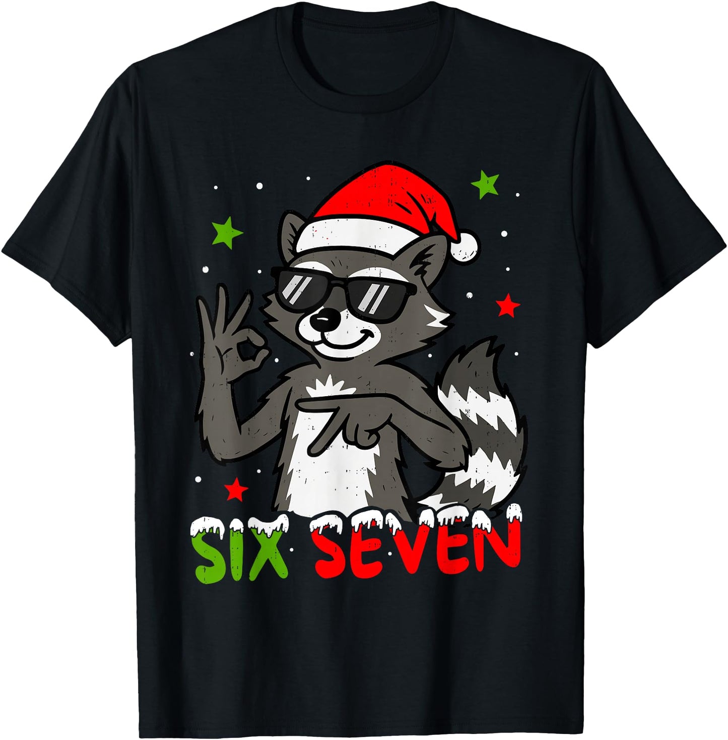 67 Meme Six Seven Raccoon Funny Christmas Gen Z Alpha Meme