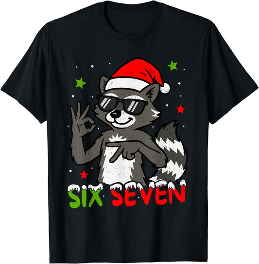 67 Meme Six Seven Raccoon Funny Christmas Gen Z Alpha Meme
