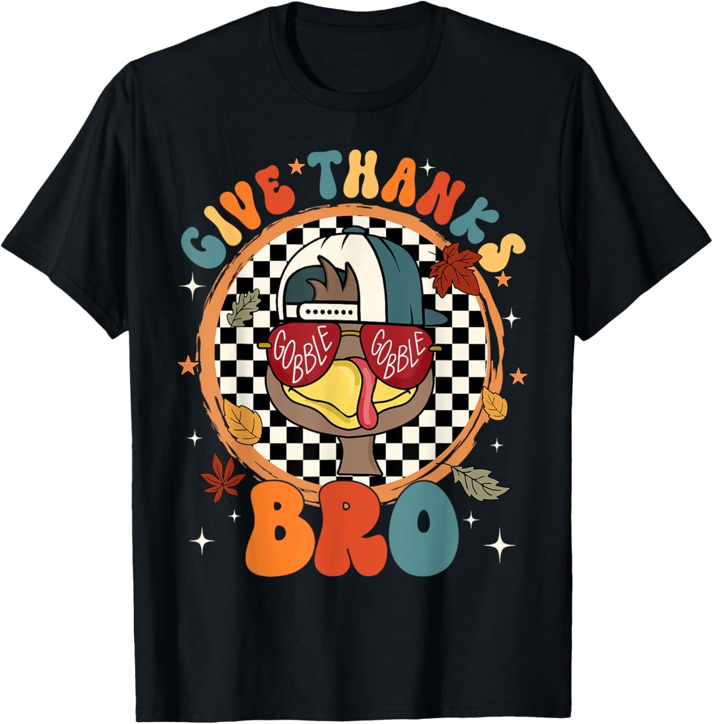 Give Thanks Bro Cute Turkey Thankful Thanksgiving Boys Mens
